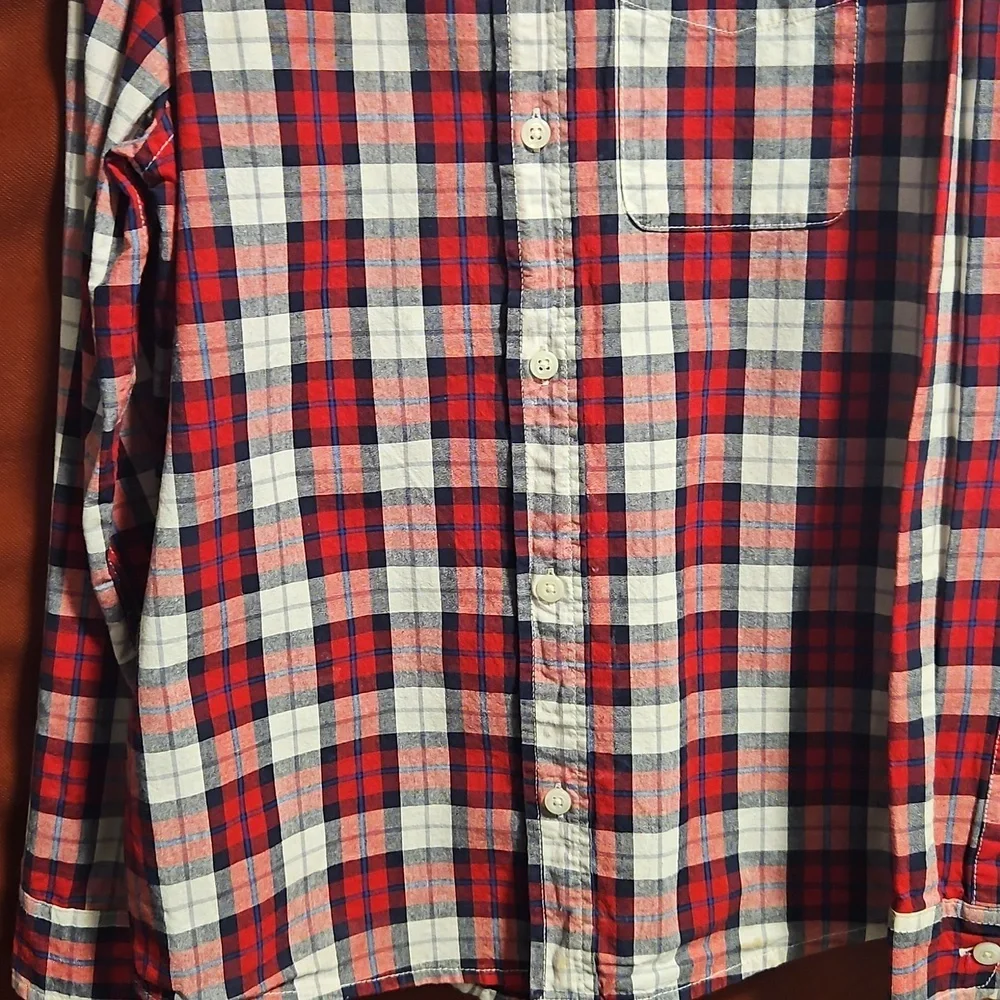 The Children's Place Long Sleeve Plaid Button-Up - Youth Large